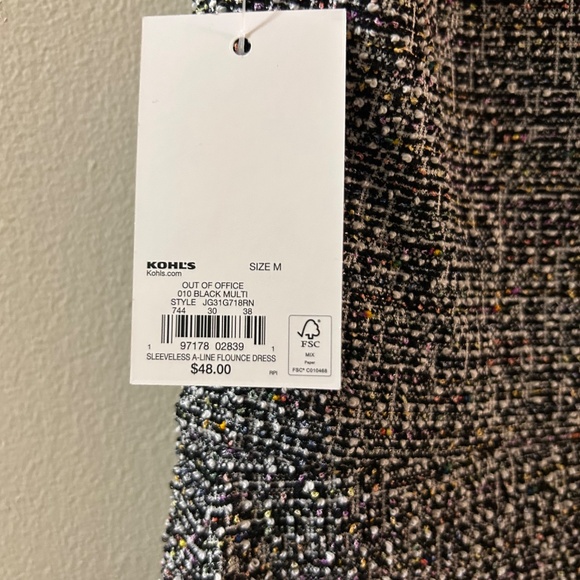 So Good for Life Sleeveless A-Line Flounce Dress in Black Multi, Size M - Picture 4 of 5